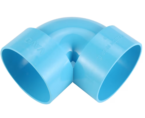 VAVO 90 degree elbow, thin, 4 inches (100), blue - Image 3