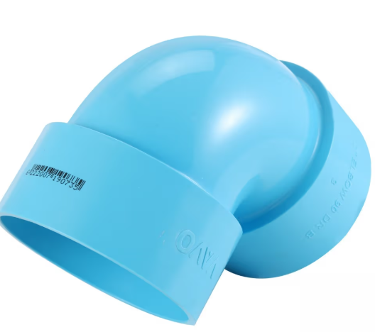 VAVO 90 degree elbow, thin, 4 inches (100), blue - Image 4